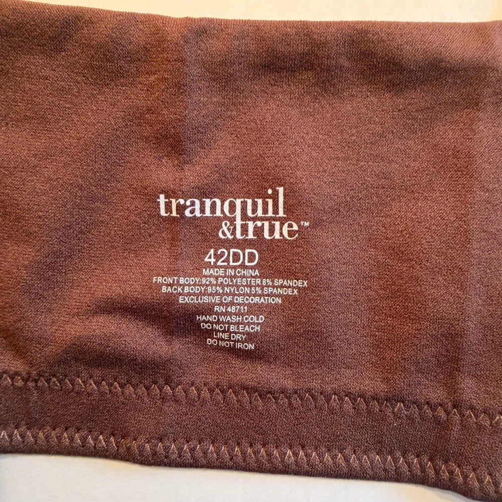 Front Close Underwire T-Shirt Bra 42DD NEW Brown Molded‎ Cups Adjustable Straps - Picture 7 of 12
